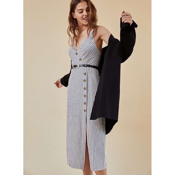 UO Amber Linen Button Down Dress - Picture 3 of 4